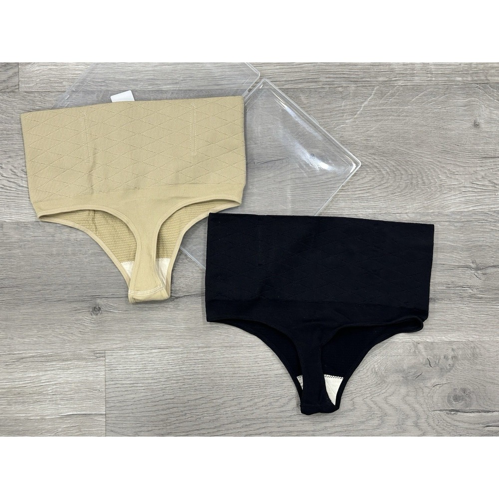 Women's Tummy Control Thong Shapewear High Waist Shaping Panties XL 2-Pack - Picture 5 of 5